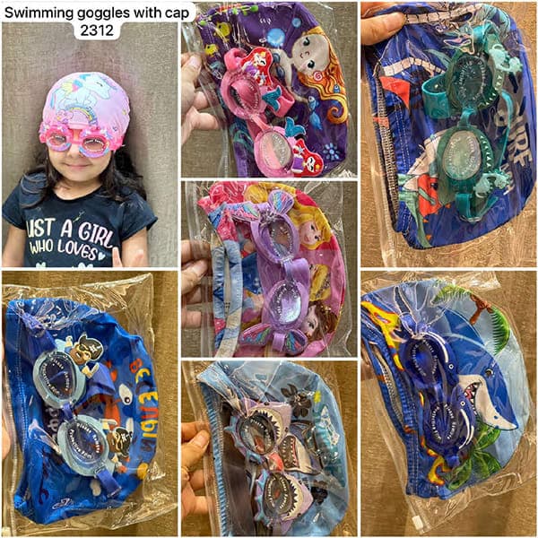 Kids Swimming Cap & Goggles Set 2312 - Wholesale Toys India
