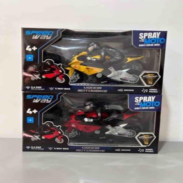 R/C VROOM MOTOR BIKE WITH SPRAY & RECHARGEABLE - Wholesale Toys India