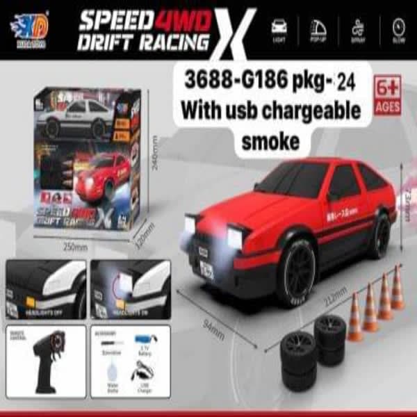R/C SPEED 4WD MUSTANG DRIFT RACING WITH USB CHARGEABLE SMOKE - Wholesale Toys India