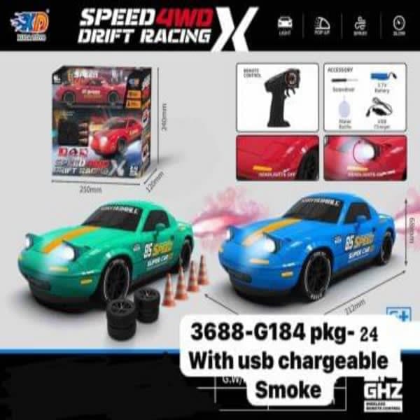 R/C SPEED 4WD DRIFT RACING X WITH USB CHARGEABLE SMOKE - Wholesale Toys India