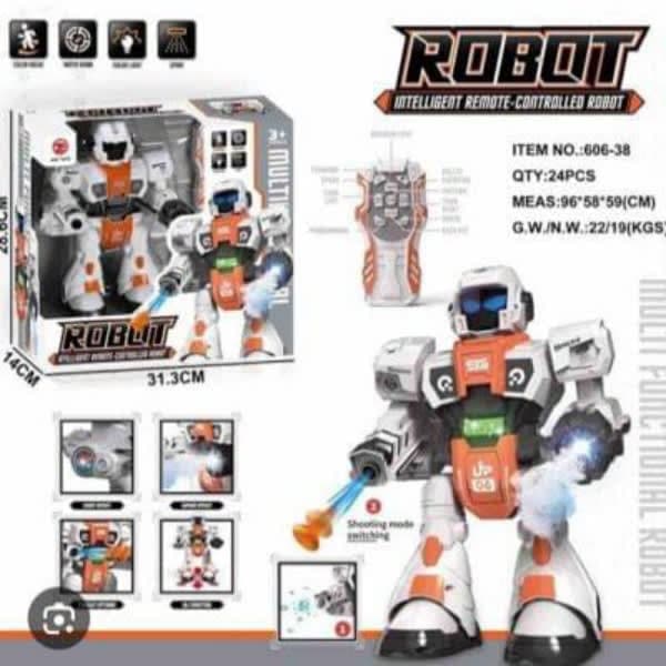 R/C INTELLIGENT REMOTE CONTROL ROBOT WITH SMOKE & BULLET RECHARGEABLE - Wholesale Toys India
