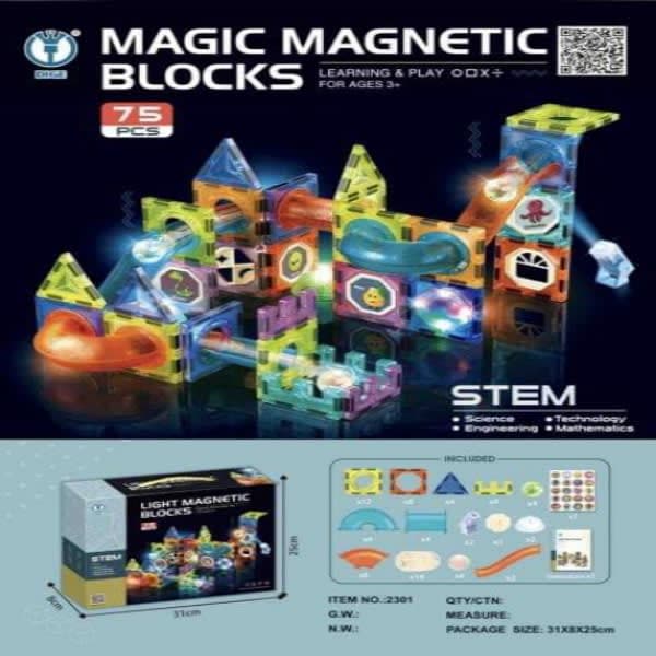 75 pc light magna tile blocks  - Wholesale Toys India