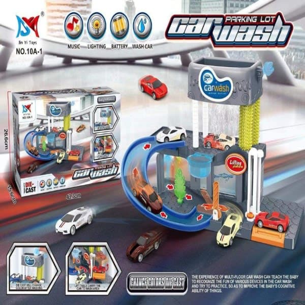 Car wash parking set with light & sound - Wholesale Toys India