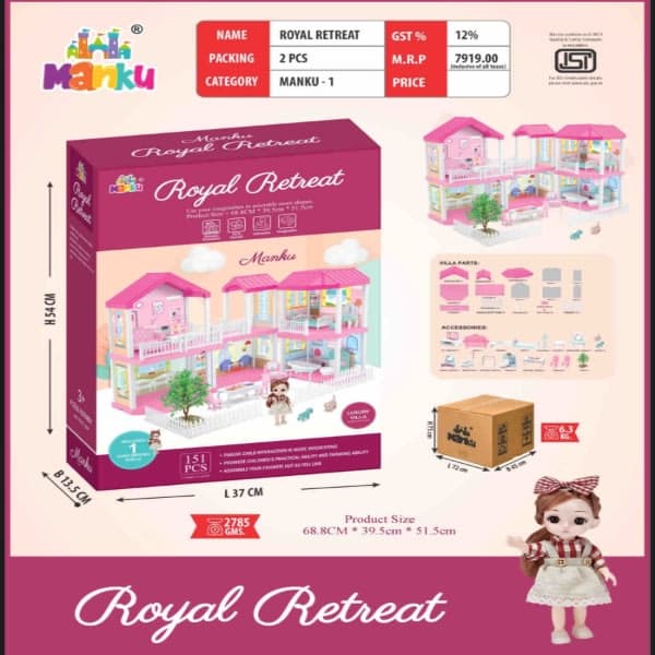 ROYAL RETAL DOLL HOUSE  - Wholesale Toys India
