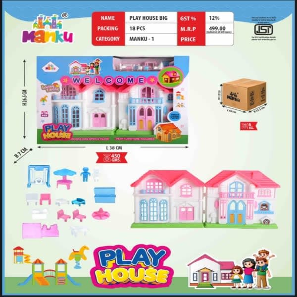 Play house big doll house  - Wholesale Toys India